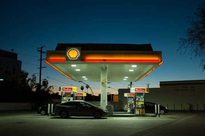 WeHo Shell Station at Sunset